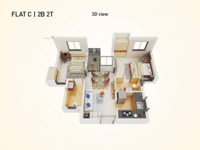 710 sq ft 2 BHK 2T Apartment for sale at Rs 20.91 lacs in Eden Solaris City Serampore 8th floor in Serampore, Kolkata