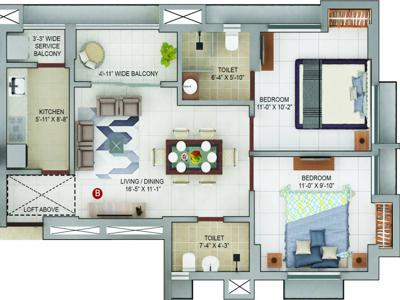723 sq ft 2 BHK 2T Under Construction property Apartment for sale at Rs 55.00 lacs in Merlin Urvan 4th floor in Nager Bazar, Kolkata