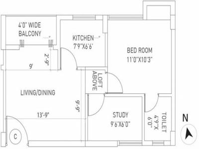 725 sq ft 1 BHK 1T South facing Apartment for sale at Rs 45.00 lacs in PS Equinox 5th floor in Tangra, Kolkata