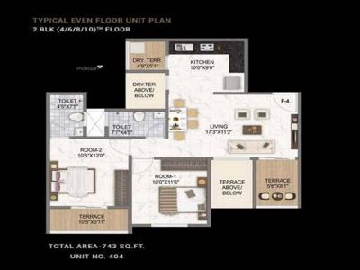 743 sq ft 2 BHK 2T Under Construction property Apartment for sale at Rs 61.91 lacs in Runal Spacio 8th floor in Ravet, Pune