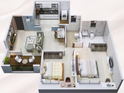 781 sq ft 2 BHK 2T Under Construction property Apartment for sale at Rs 69.00 lacs in Nyati Era 7th floor in Dhanori, Pune