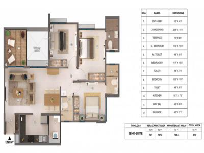 787 sq ft 3 BHK 3T Under Construction property Apartment for sale at Rs 94.50 lacs in Shapoorji Pallonji Codename Tornado 16th floor in Hinjewadi, Pune