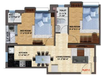 823 sq ft 2 BHK 2T SouthWest facing Under Construction property Apartment for sale at Rs 37.04 lacs in Value Meghbalika in Salt Lake City, Kolkata