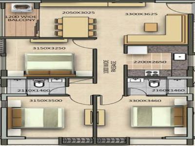 895 sq ft 3 BHK 3T Launch property Apartment for sale at Rs 60.80 lacs in Signum Sampurna 3th floor in Kamarhati on BT Road, Kolkata