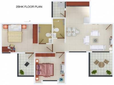 923 sq ft 2 BHK 2T North facing Apartment for sale at Rs 55.00 lacs in Manav Silver Springs 5th floor in Wagholi, Pune