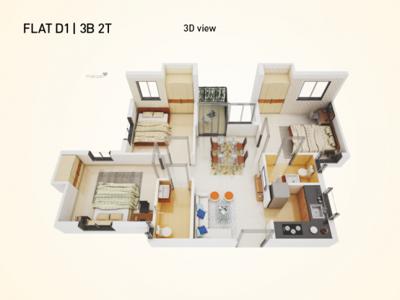 945 sq ft 3 BHK 2T Apartment for sale at Rs 27.73 lacs in Eden Solaris City Serampore 7th floor in Serampore, Kolkata