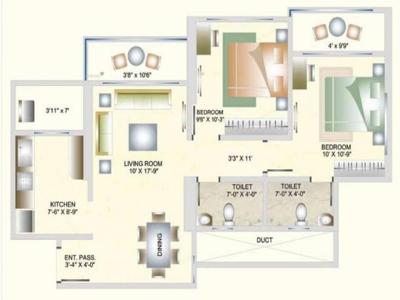 999 sq ft 2 BHK 2T East facing Apartment for sale at Rs 2.05 crore in DB Orchid Suburbia 13th floor in Kandivali West, Mumbai