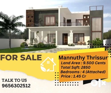 Luxurious House 10 Cent 2850 Sqft 4 Bhk Mannuthy Thrissur