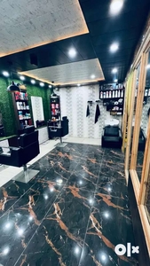 Salon with products and accessories with big hall