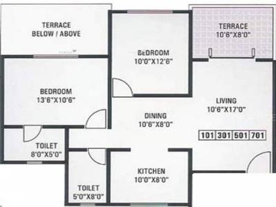 950 sq ft 2 BHK 2T East facing Apartment for sale at Rs 68.70 lacs in GK Developer Dwarka Queens Park 3th floor in Rahatani, Pune