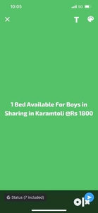 1 bed available for boys in sharing room