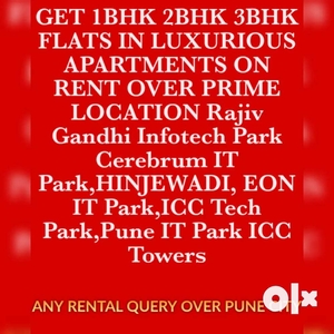 GET 1BHK 2BHK 3BHK ON RENT OVER ANY PRIME LOCATION IN PUNE
