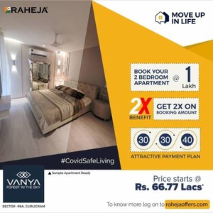 1376 sq ft 2 BHK 2T Apartment for sale at Rs 65.00 lacs in Raheja Vanya in Sector 99A, Gurgaon
