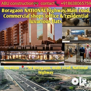 *At Boragaon 3bhk main road flat, available for sale