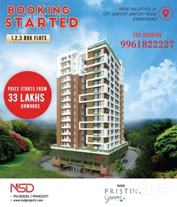 1, 2, 3 bhk flats for sale at NSD Pristine Greens Kakkanad.