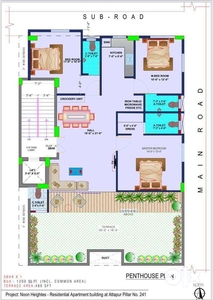 3BHK Penthouse for Sale! Ready to Move in, at Attapur Near Main Road