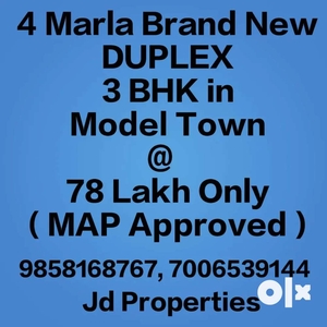 4 Marla New Luxury DUPLEX in Model Town at 78 Lakh Only (MAP Approved)