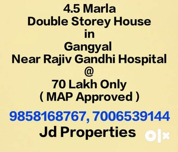 4.5 Marla Double Storey House in Gangyal at 70 Lakh (MAP Approved)