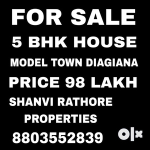 5 MARLA 5 BHK CORNER HOUSE FOR SALE IN MODEL TOWN DIAGIANA