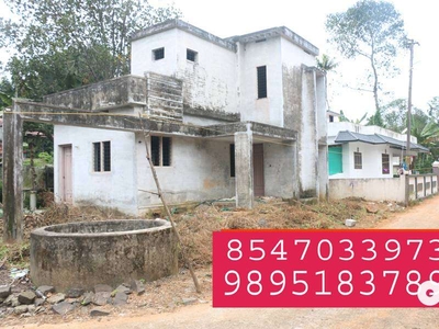 Unfinished house 3 bed 5 cent 1100 sq ft at Ettumanoor-Madappadu 28 L