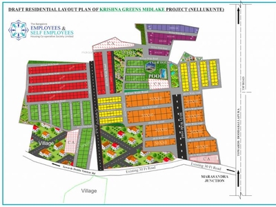 1200 sq ft SouthEast facing Under Construction property Plot for sale at Rs 13.19 lacs in M and M Krishna Greens Midlake in Doddaballapur, Bangalore