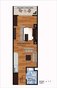1bhk semifurnished flat for sale. On Road Project. Ready to Move.