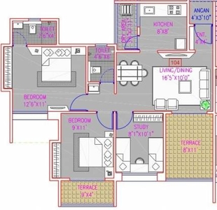 1066 sq ft 2 BHK 2T Apartment for rent in Majestique City at Wagholi, Pune by Agent Narsing A musale