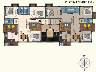 1492 sq ft 3 BHK 3T North facing Apartment for sale at Rs 1.19 crore in Project in Selaiyur, Chennai