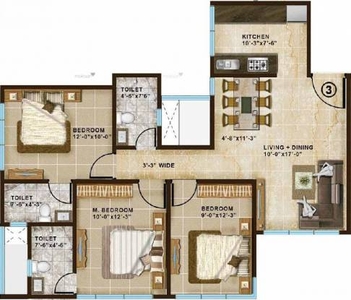 1330 sq ft 3 BHK 3T Apartment for rent in Chandak Paloma at Goregaon East, Mumbai by Agent Aruna Estate Consultants