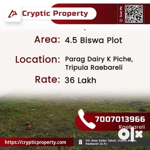 Selling 4.5 biswa plot, Cryptic Property Raebareli