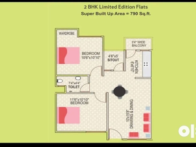 2 BHK Flat for rent
