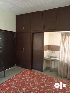 Fully furnished room ac tabke chair bed wardrobe etc