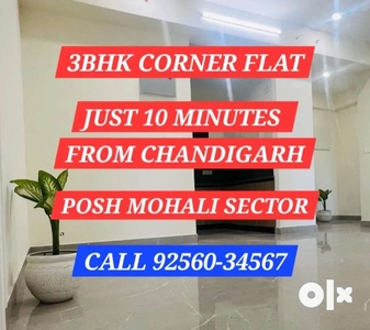 3BHK Corner Flat Ready Posessesion Just 10 Minutes from Chandigarh