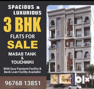 3bhk flats for sale at masabtank near khaja mansion function hall