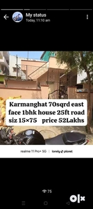 Karmanghat 70sqrd east face 1bhk house 25ft road price 52Lakhs